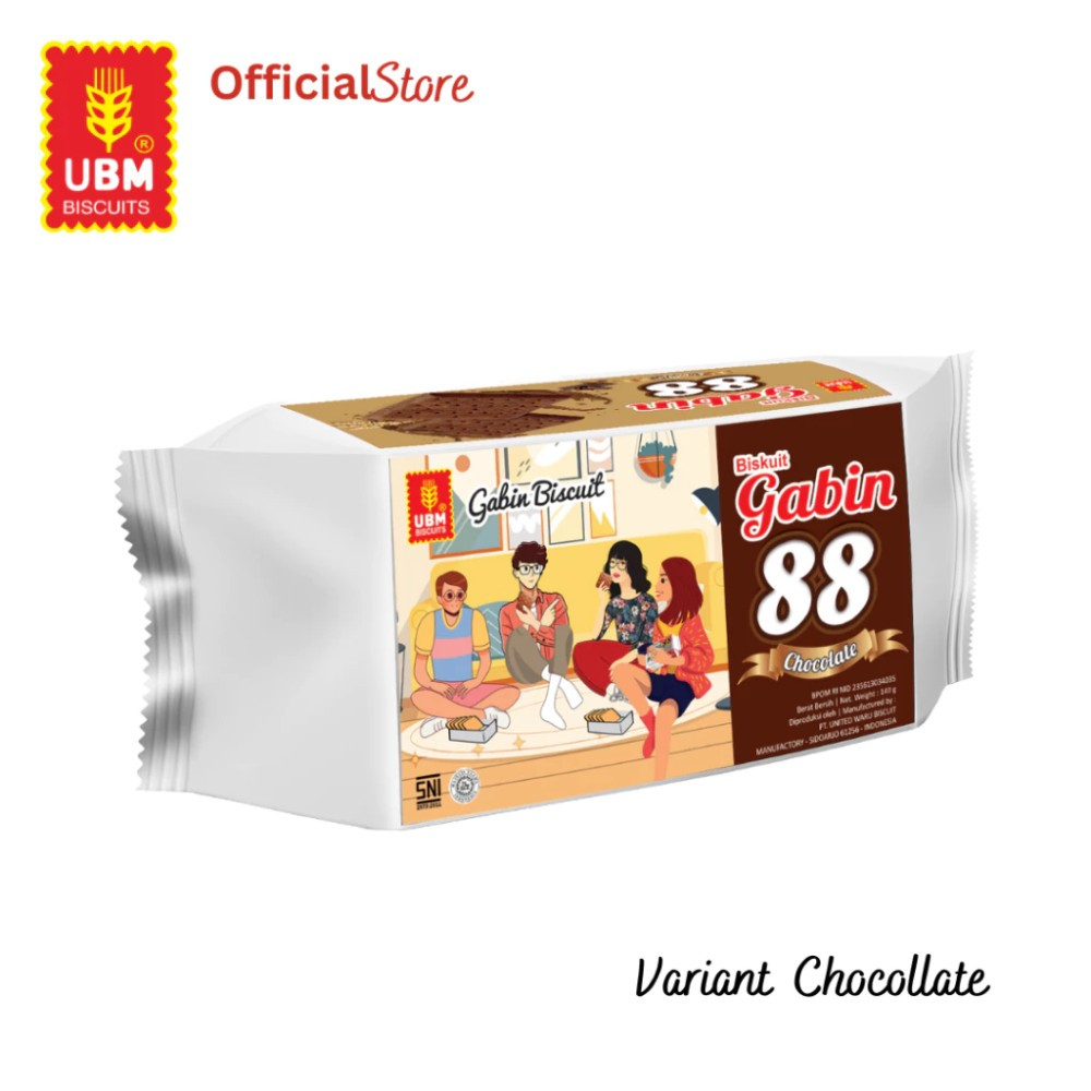 

UBM Biscuit Gabin Chocolate 88 Varian Chocolat Kemasan 140 gr