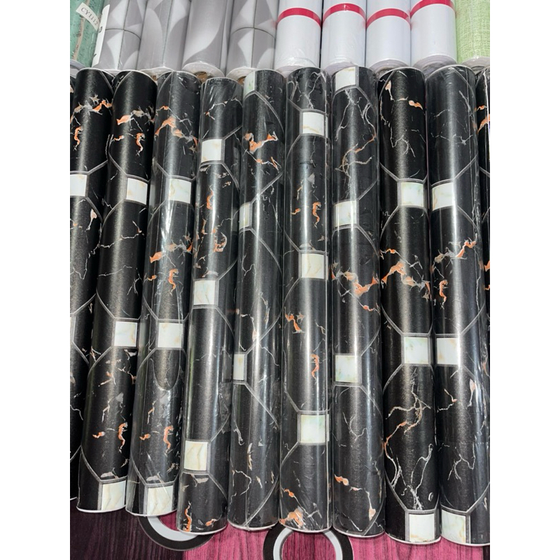 WALLPAPER STIKER DINDING MOTIF MARMER PANJANG 7-10 METER