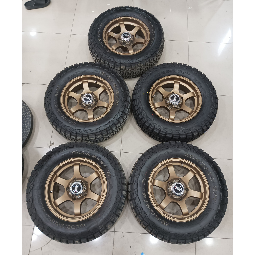 VELG MOBIL BEKAS SEKEN HSR TOKYO RING 16 LEBAR 6 PCD 5X139,7 ET-21 BRONZE PLUS BAN ACCELERA C/T 225 