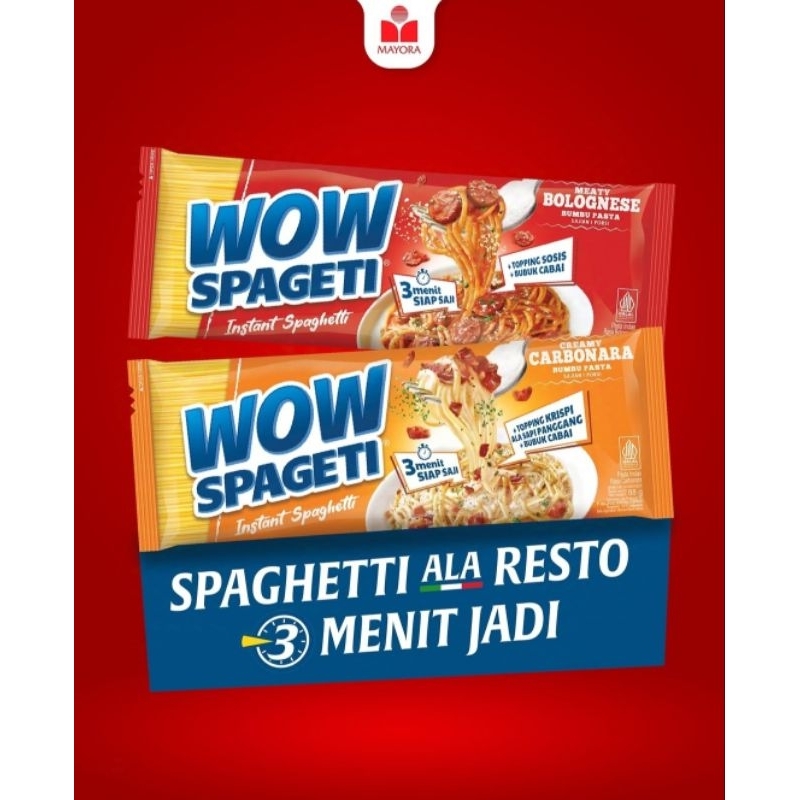 

WOW Spageti, Spageti instant, Carbonara, Bolognese, & Aglio Olio