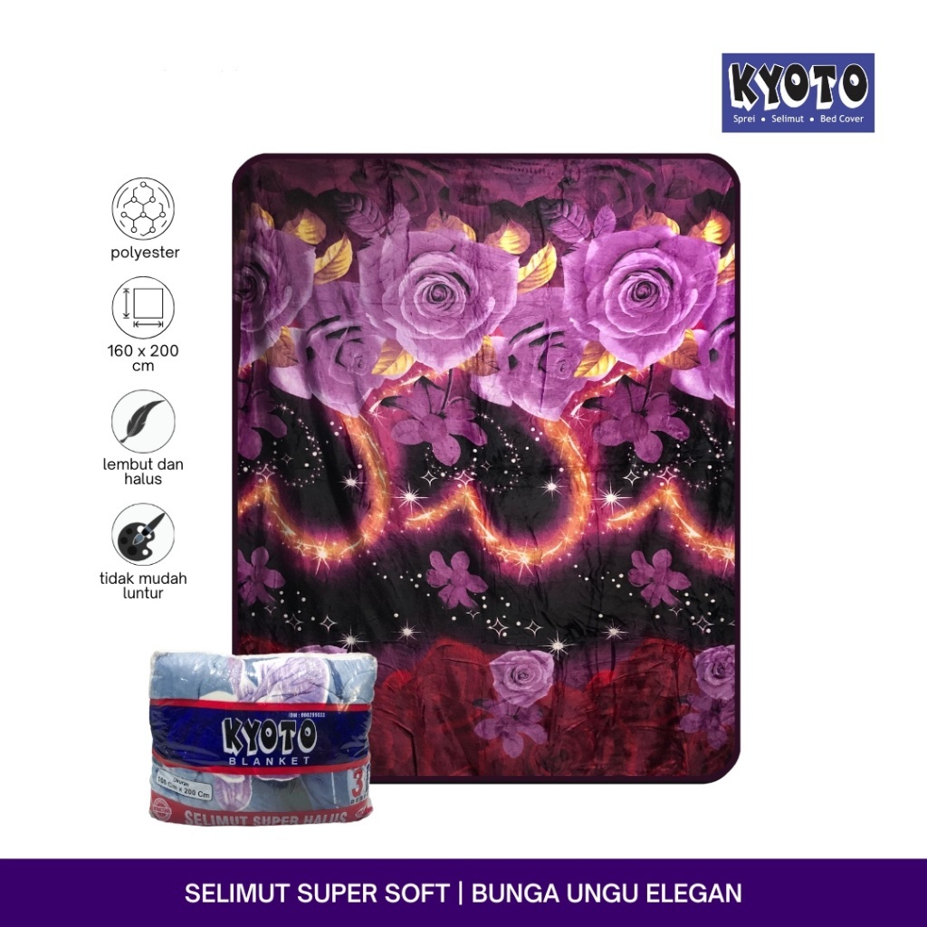Selimut Lembut Halus 160x200cm Kyoto Original Tebal Kualitas Premium