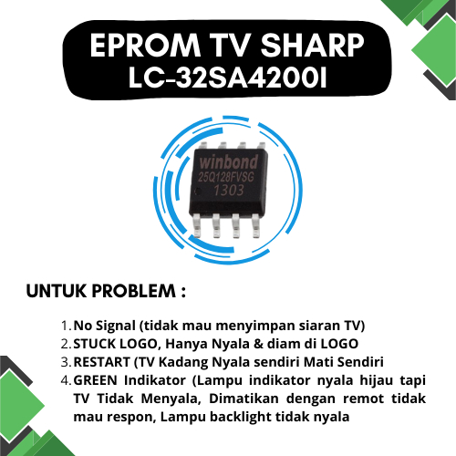 ic eprom memory TV LED SHARP LC-32SA4200i // 32SA4200I // LC-32SA42001