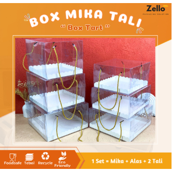 

Kotak Mika Handle Tali Box Mika Tali Kemasan Kue Tart Chiffon Pudding Hantaran Hampers 20x20x12 20x20x16 22x22x12 22x22x16 bisa custom ukuran