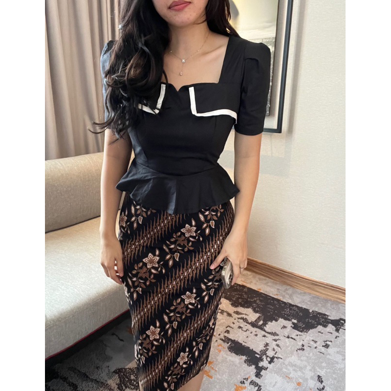 HERFIT dress tania batik strecth kombinasi ( pendek midi dress )