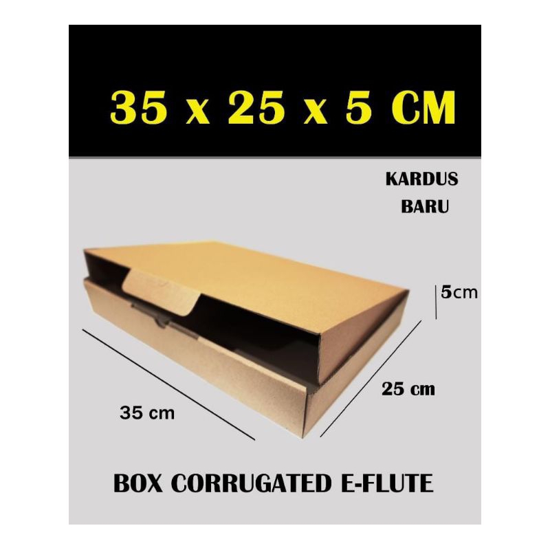 

KARDUS BOX 35x25x5 cm / BOX KARTON CORUGATED DIECUT E-FLUTE / BOX PIZZA BAJU Box Die Cut dan Easy Usage | Box Kue Tart & Topi