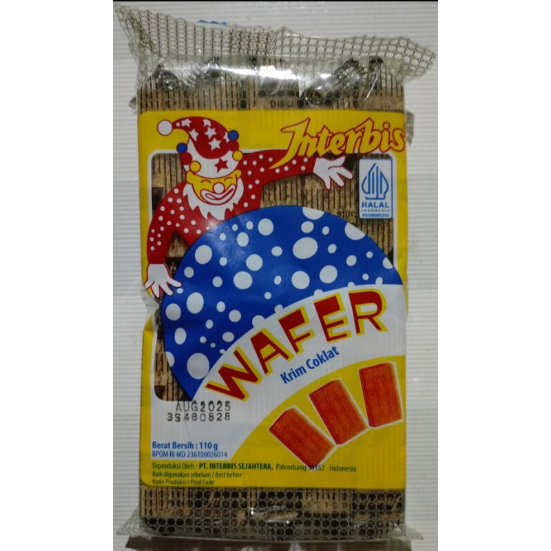 

(INSTANT & SAMEDAY) INTERBIS Wafer Krim Cokelat 110 Gram (Roti Es)