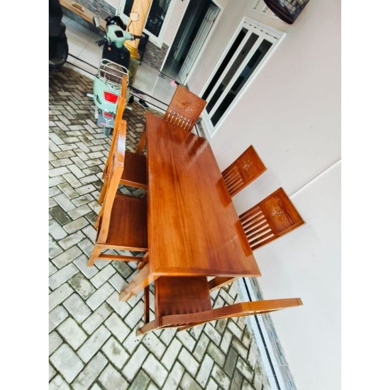 Meja Makan Kayu Jati / Meja Makan Minimalis / Meja Kayu Jati