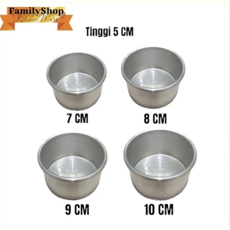 Loyang Bulat Press Tanpa Sambungan Ukuran 7cm / 8cm / 9cm / 10cm Tinggi 5cm