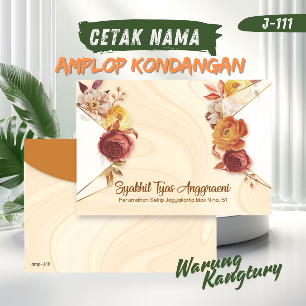 

Amplop kondangan/Angpau sumbang Custom nama dan Alamat seri J-111