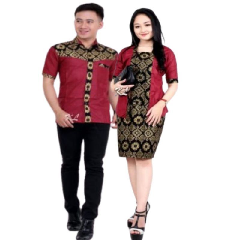 Couple RNB Motif Tenun Songket Merah
