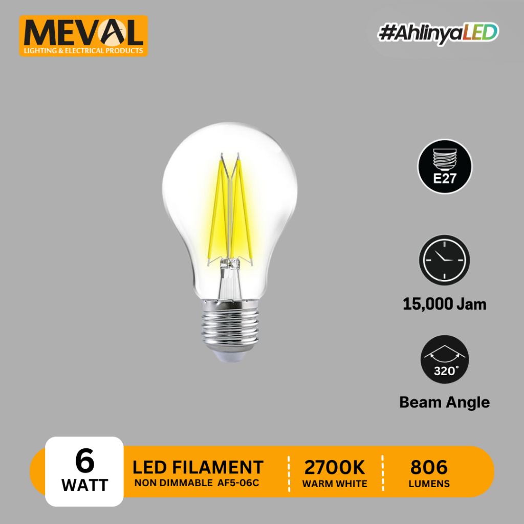 MEVAL Lampu Hias Filament E27 LED Light 6W