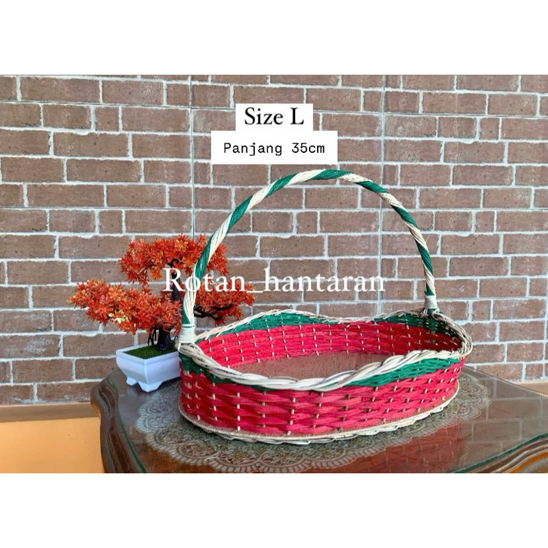 KERANJANG ROTAN SESERAHAN PARCEL BUAH BAHAN PREMIUM PER PCS SIZE S M L TERMURAH LANGSUNG DARI PRODUK