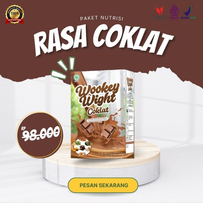 

WOOKEEY RASA COKLAT,Susu Bernutrisi Penambah Berat Badan Dan Penggemuk Original Penambah Nafsu Makan Alami Original