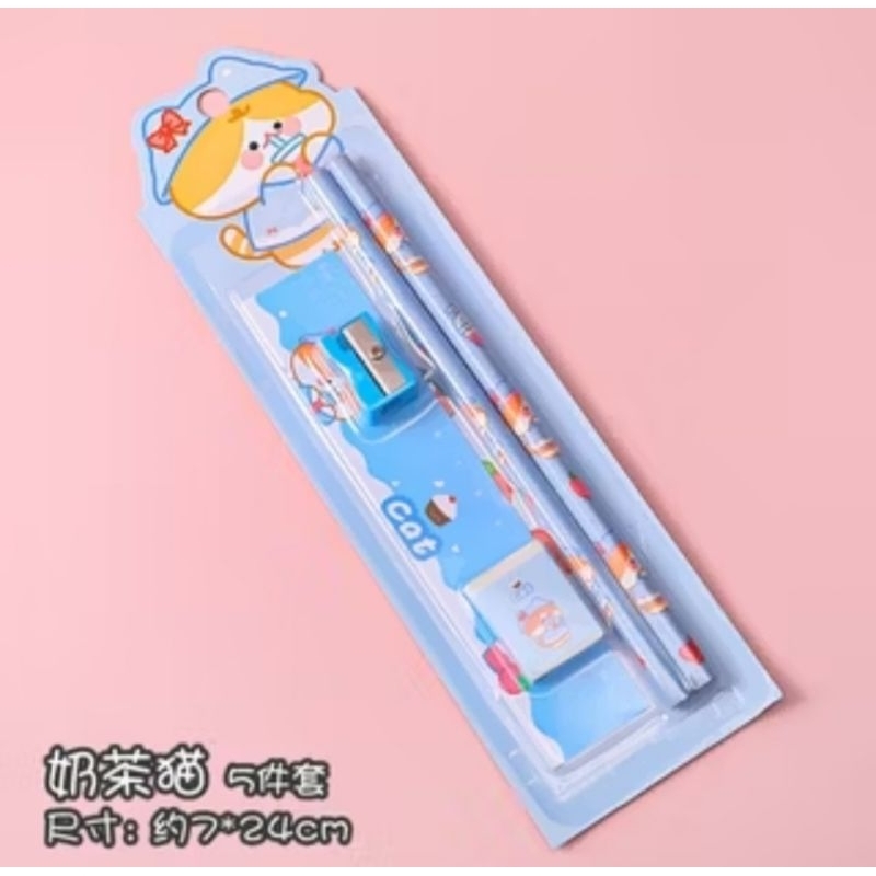 

Set Alat Tulis 5 in 1 Kado Stationery Gift Hadiah Reward
