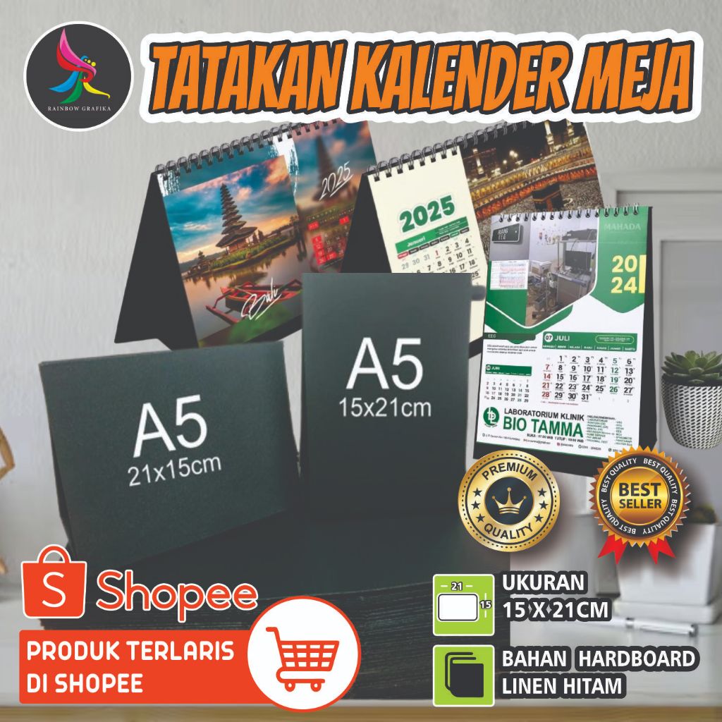 

TATAKAN KALENDER MEJA STANDING CALENDER 21 x 15 cm potrait dan landscape MURAH