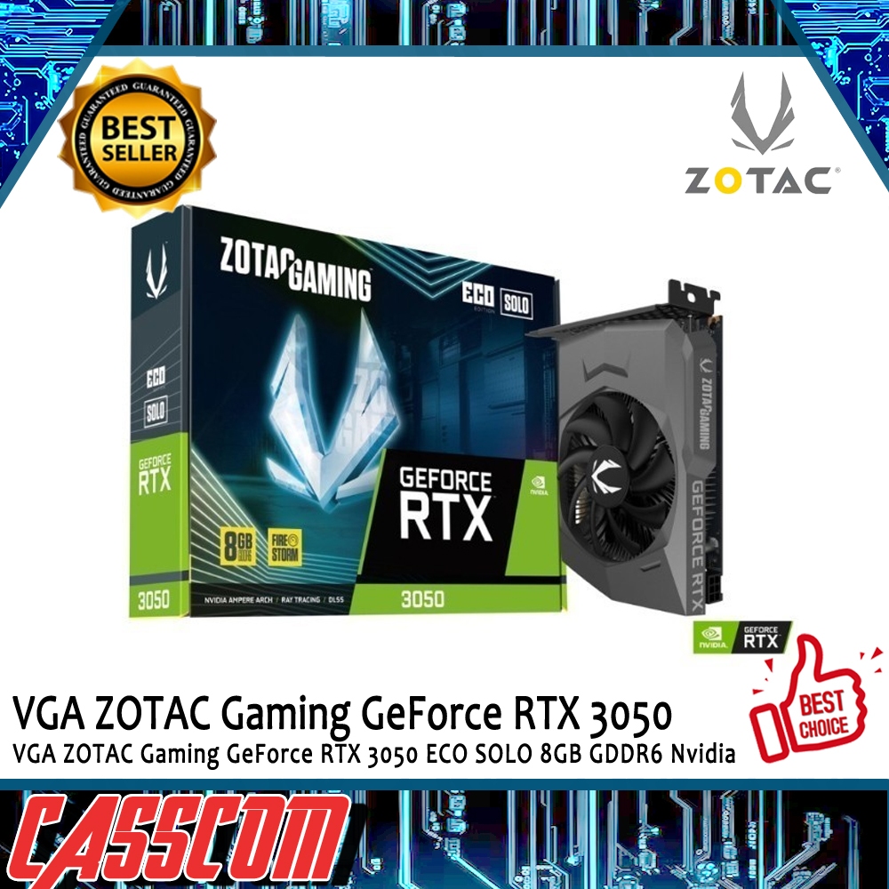 VGA ZOTAC Gaming GeForce RTX 3050 ECO SOLO 8GB GDDR6 RTX3050 Nvidia