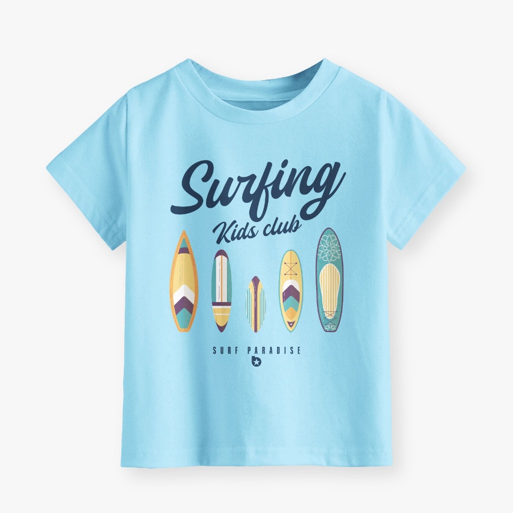 Kaos Anak Laki-laki dan Perempuan Unisex Motif Surfing