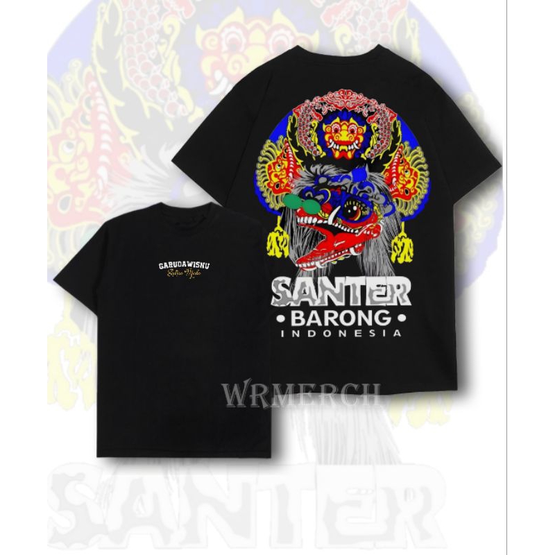 Baju kaos santer barong gwsm terbaru anak/dewasa bahan katun combed 24 s