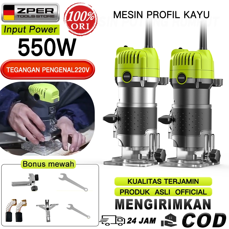 ZPER Mesin Profil Kayu alatpotong Router Trimmer Fullset Murah Wood Trimmer alat tukang kayu lengkap