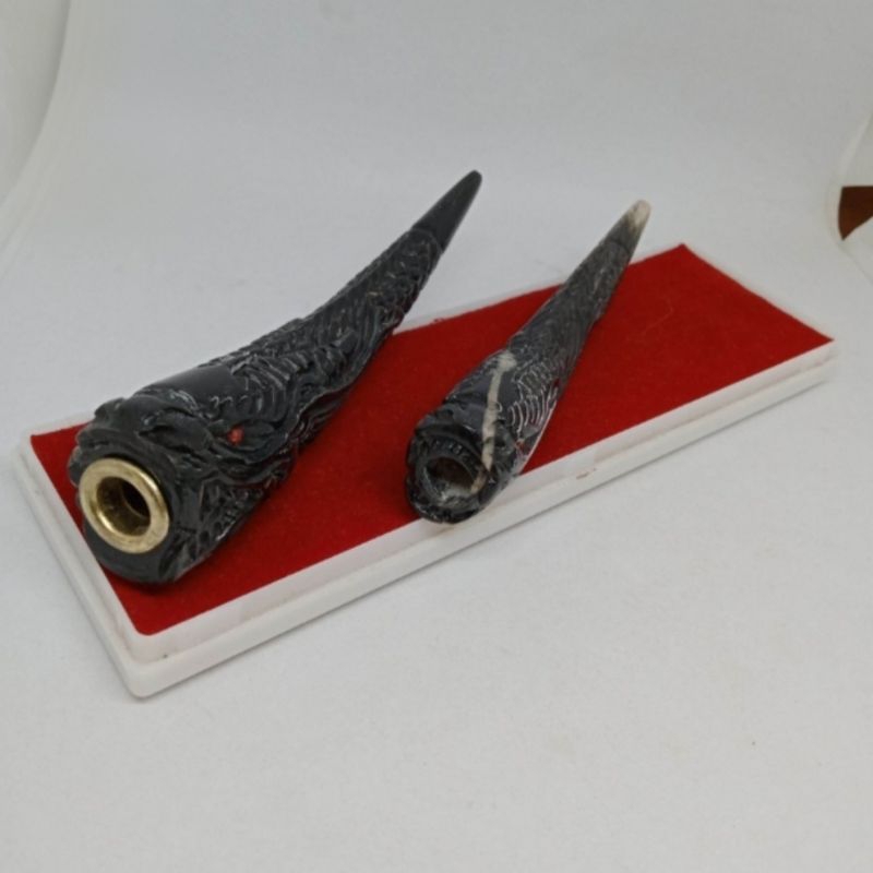 kerajinan once tanduk kerbau hitam ukir naga E48