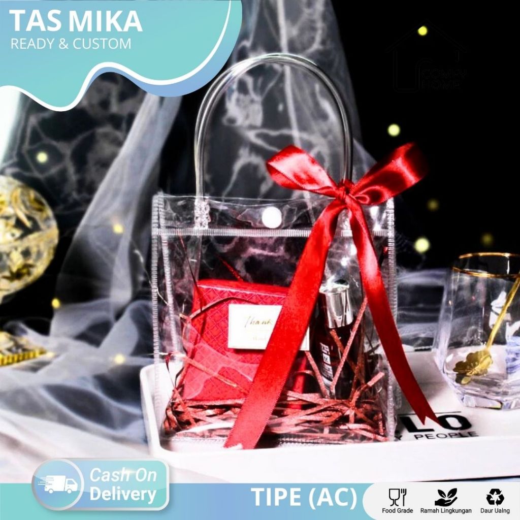 

Tas mika PVC / Tas mika transparan / Tas bening / Goodiebag transparan / Goodiebag mika I AC01-AC16