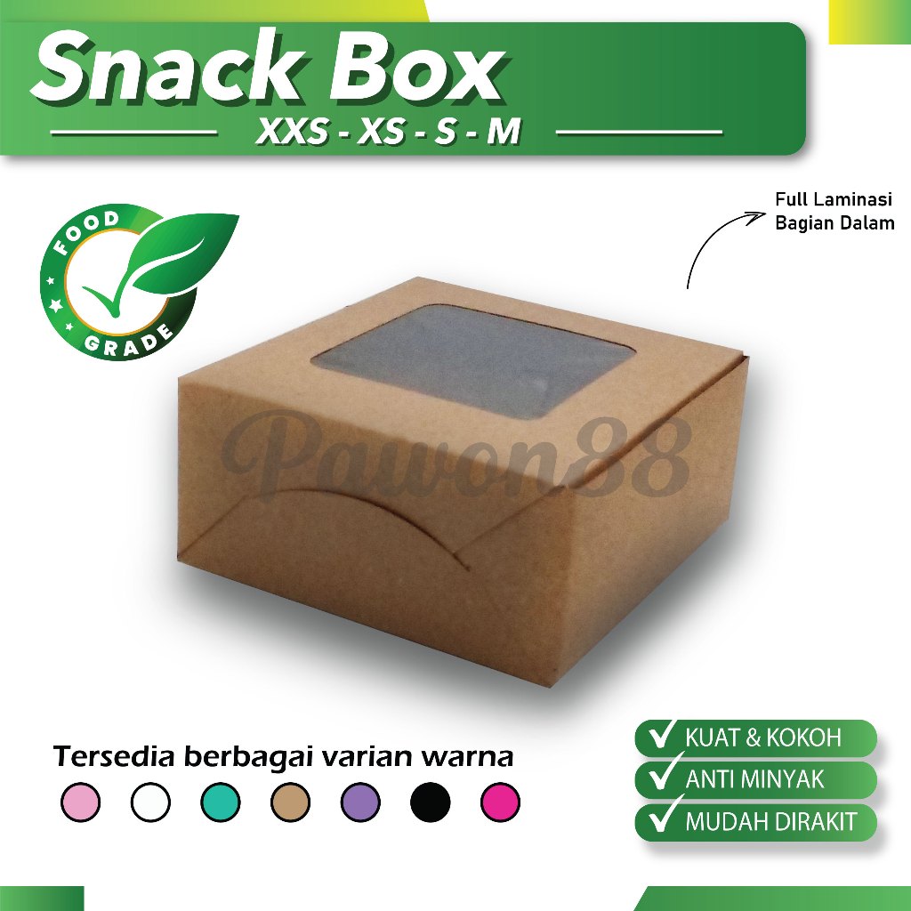 

Snack Box - Kotak Kue - Dus Donat- LAMINASI