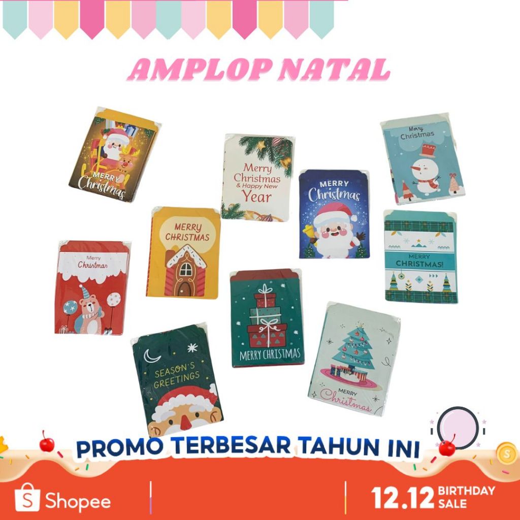 

Amplop natal per warna isi 10 pcs angpao natal amplop