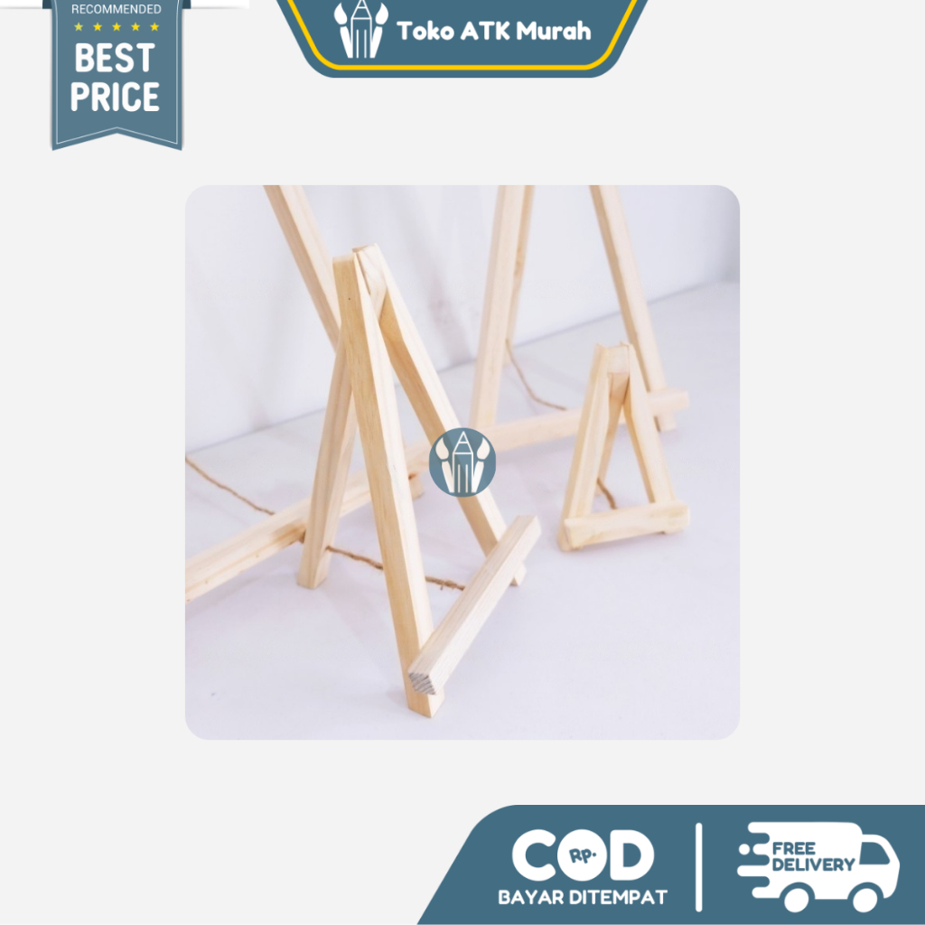 

RK Easel Kanvas Premium Halus 50 x 30 cm - Stand Sandaran Kayu Pigura