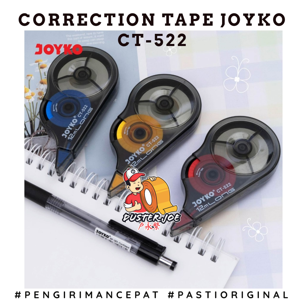 [PER 1 PACK] Correction Tape Joyko CT 522 TIP EX kertas (1 PACK ISI 12 PCS)