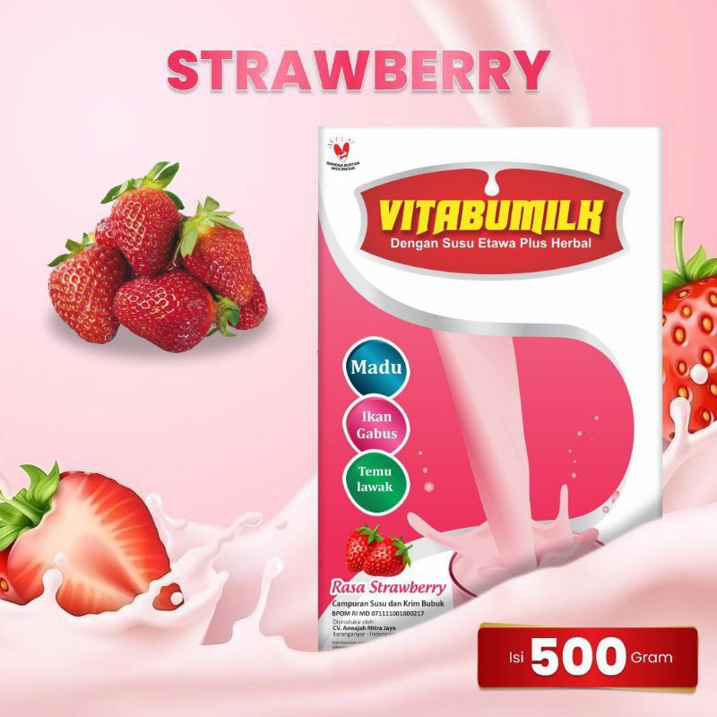

Vitabumilk Strawberry Susu Kambing Etawa Penambah Nafsu Makan & Kecerdasan