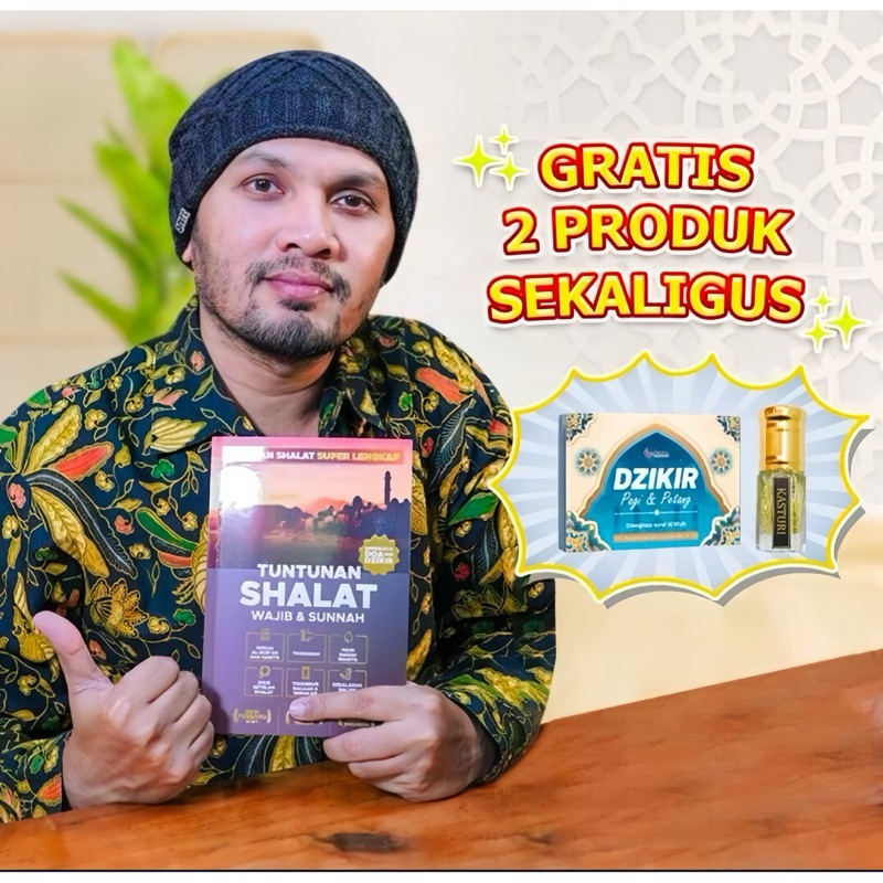 Original Buku Tuntunan sholat lengkap adi hidayat - Bonus Parfum Ibadah dan Buku Dzikir Pagi petang 