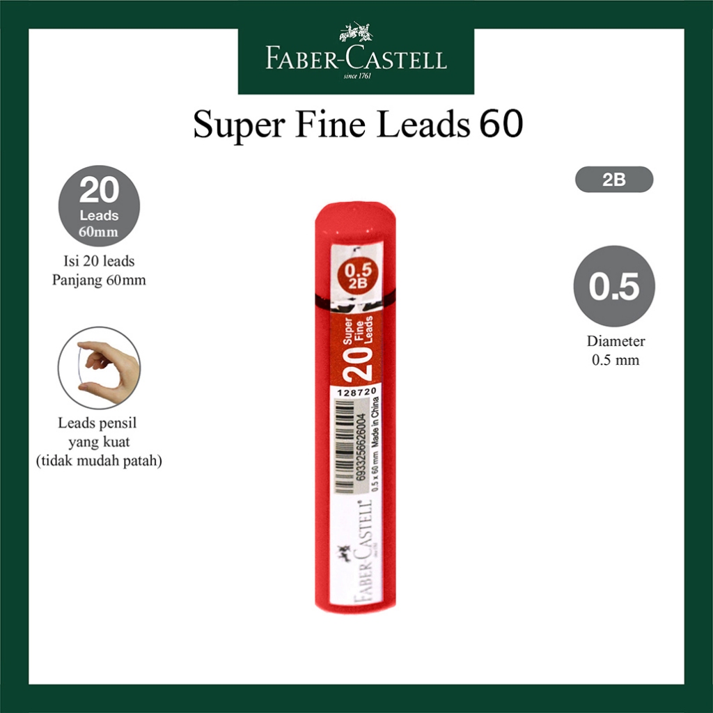 

Isi Ulang Pensil Mekanik Faber Castell / Refill Mechanical Pencil 60 MM/ Lead 0.5 MM Tube Red