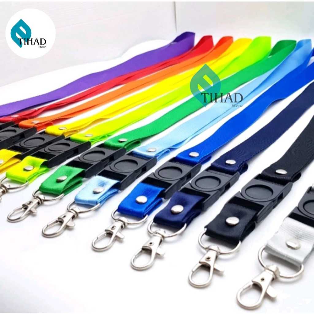 

Tali Lanyard Gantungan ID card Name Tag Polos Ukuran 45 cm x 2 cm Bahan Nylon Polos