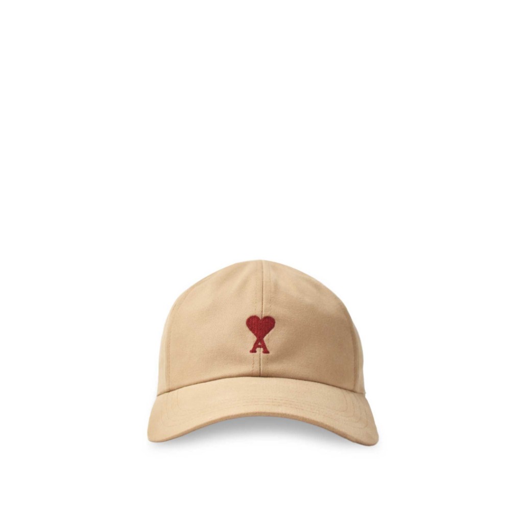 AMI PARIS Red ami de coeur embroidered logo cap