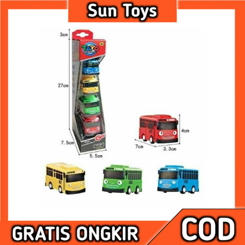 2088-4A Mainan Mobil Tayo Pull Back Isi 4 pcs Mobil Tayo Set Murah Mainan Anak Tayo Bus Little Bus G