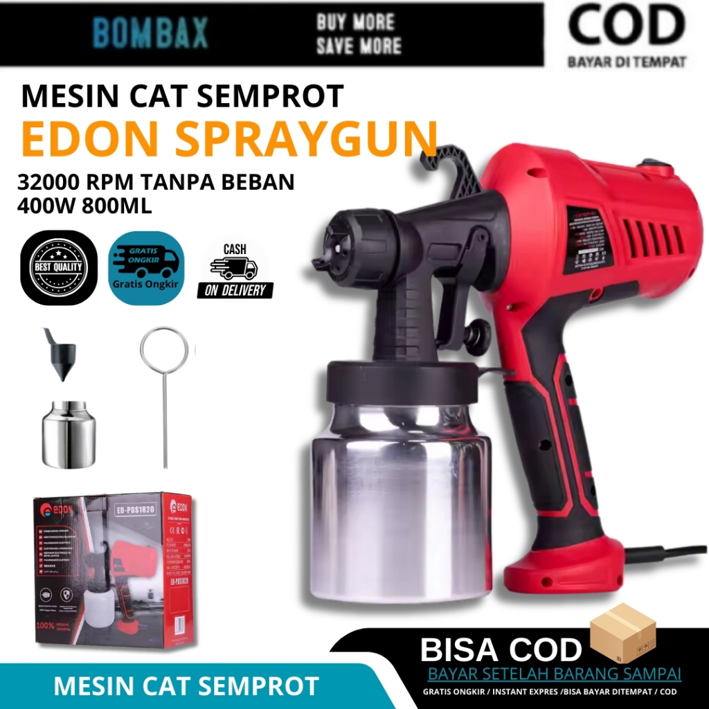 Spray Gun EDON untuk Kayu, Besi dan Tembok | Alat Cat Semprot EDON Anti Ribet | EDON Spray Gun Mudah