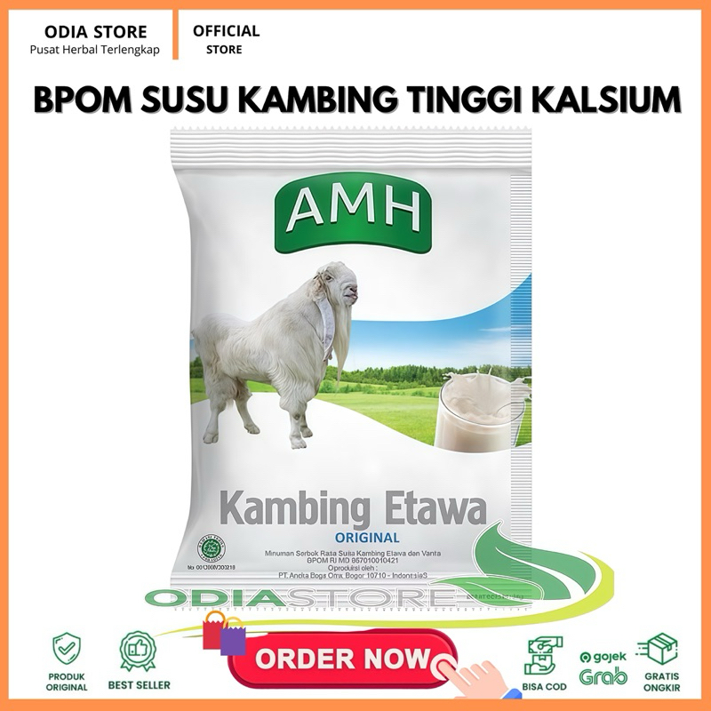 

BPOM Susu Kambing Etawa rasa VANILLA AMH Sachet Kaya Nutrisi untuk Kesehatan Tulang dan Pencernaan