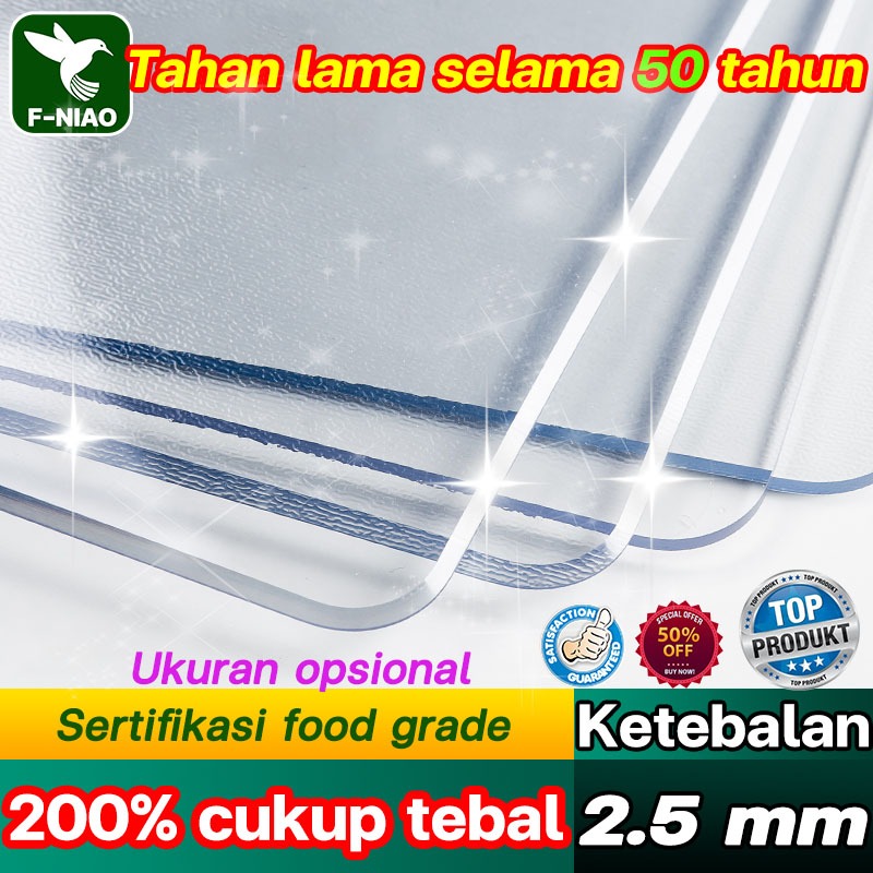 Alas meja terlaris di IndonesiaAlas meja transparan 2.5mm Plastik Mika Meteran/Plastik Mika Lemas