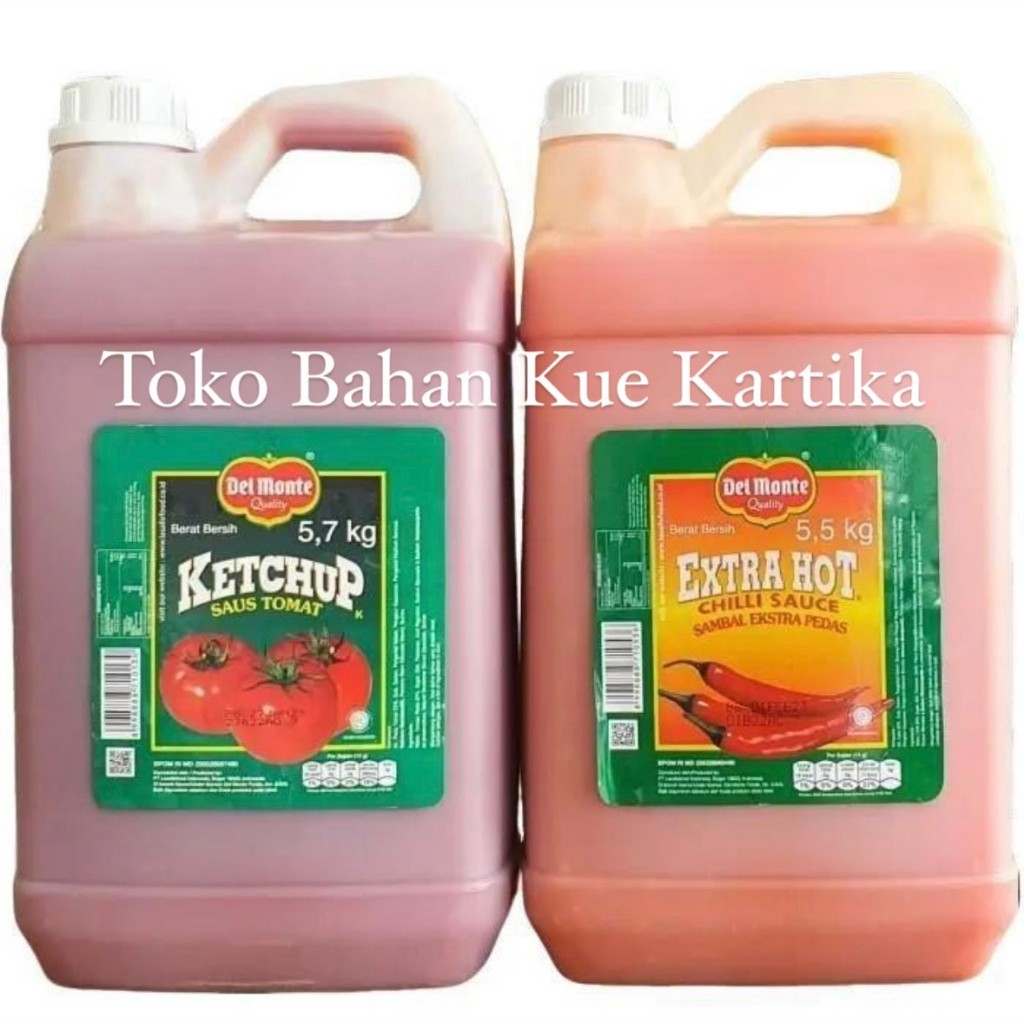 

Delmonte Saus Sambal Extra Hot Jerigen 5,5kg / Delmonte Saus Tomat Jerigen 5,7kg