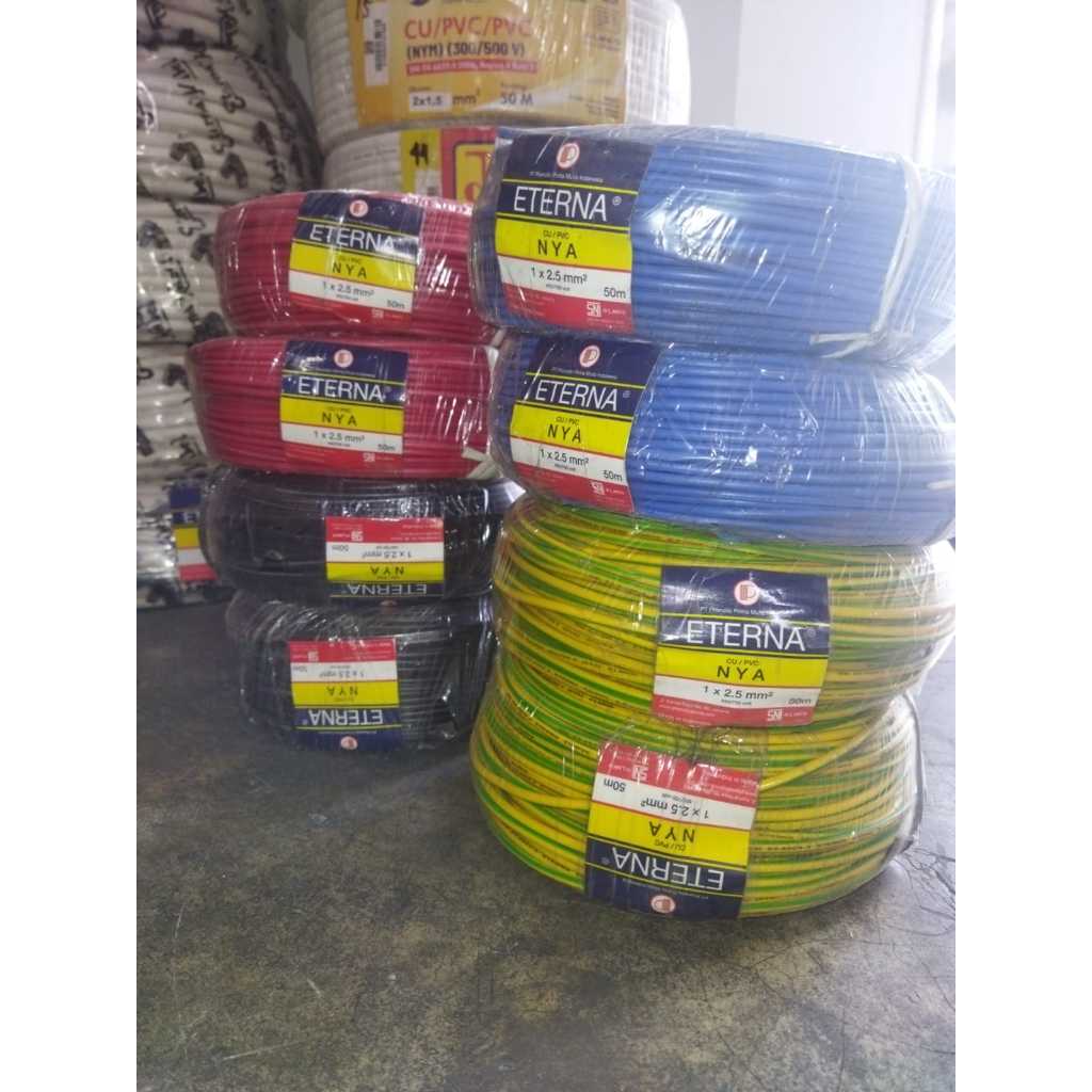 JUAL KABEL NYA MERK ETERNA 1X1,5/1X2,5-ROL (50M)
