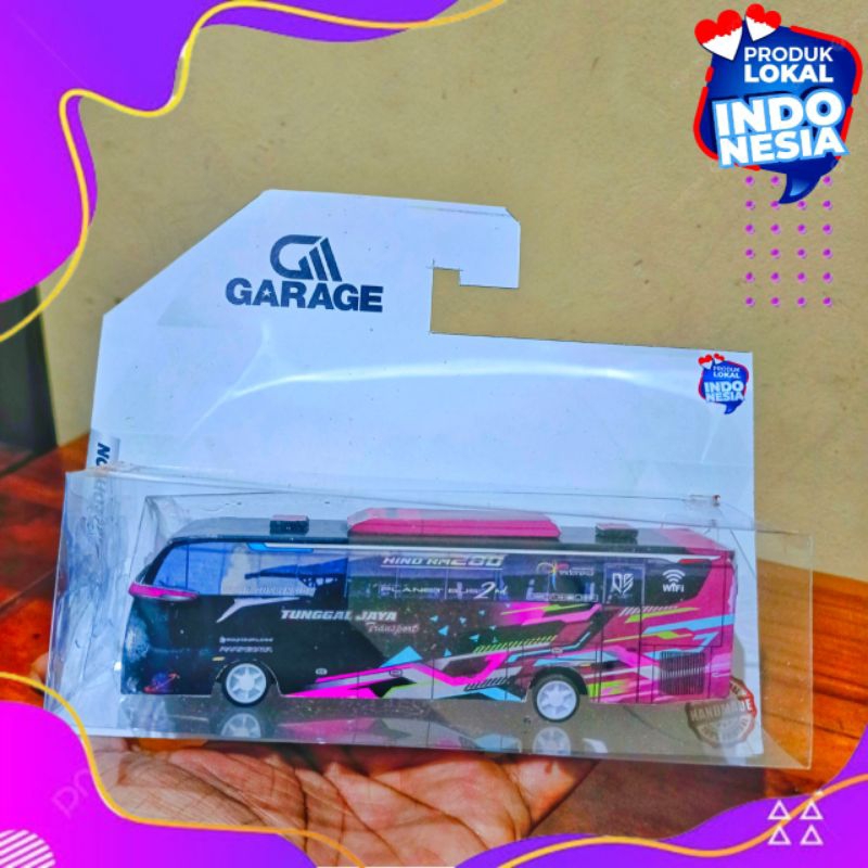 Miniatur bis BLACK PINK Jet bus 5 skala Tunggal Jaya Skala 1/87 diecast bus basuri Mainan koleksi