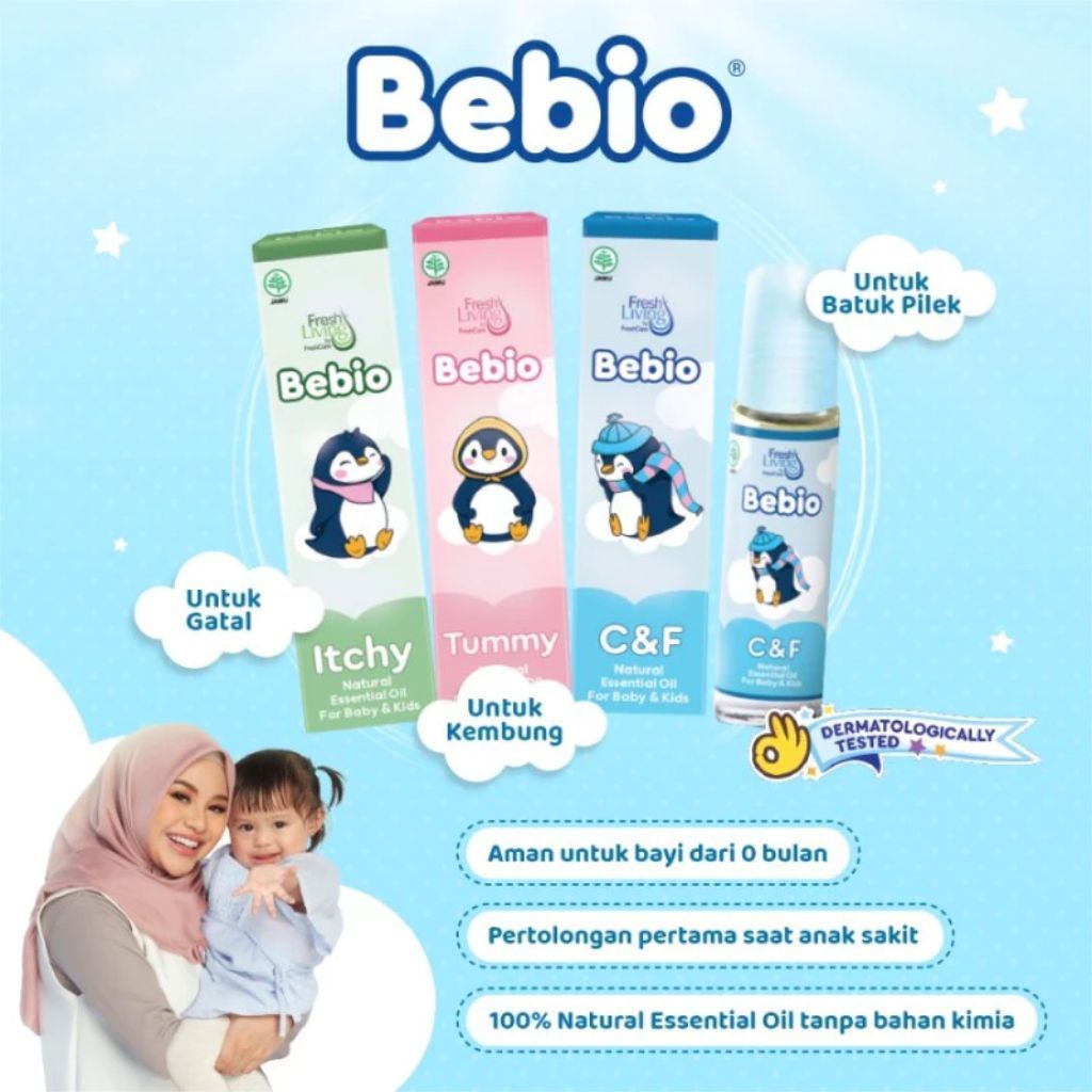 Jessen FreshLiving Bebio By FreshCare Essential Oil 9ml - Flu Pilek Batuk Gatal Untuk Bayi Anak