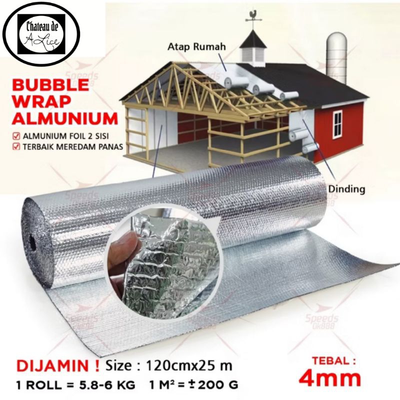 Aluminium Foil Bubble ROLL / Insulasi Atap / Peredam Panas Atap ROLL