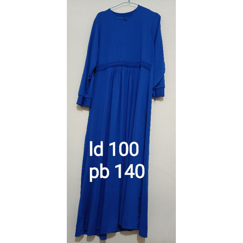 gamis jersi biru elektrik baru