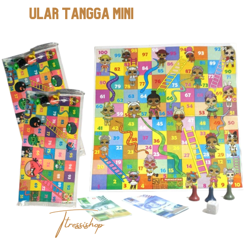 Mainan Jadul Ular Tangga Mini Set Lengkap Ular Tangga Monopoli Mainan Tradisional