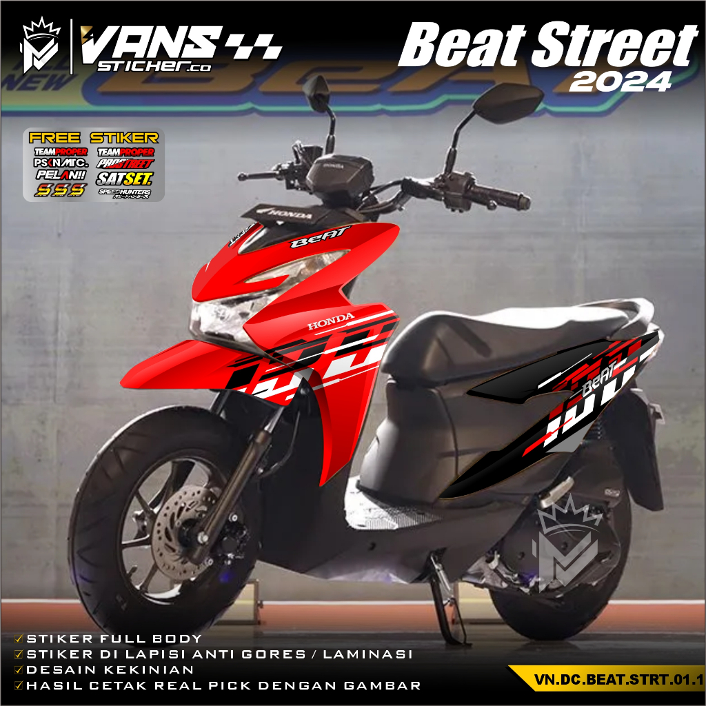 Decal Stiker BEAT STRET 2024 full Body  Stiker full Body Motor HONDA BEAT STRET 2024