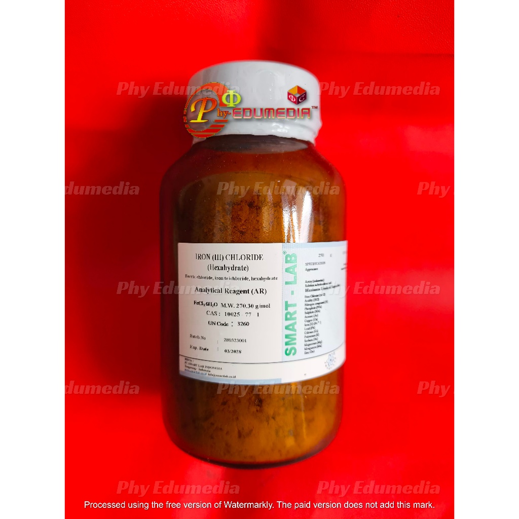 Iron III Chloride Hexahydrate / FeCl3.6H2O Smartlab Analis Per Gram (MIN 5 GRAM)