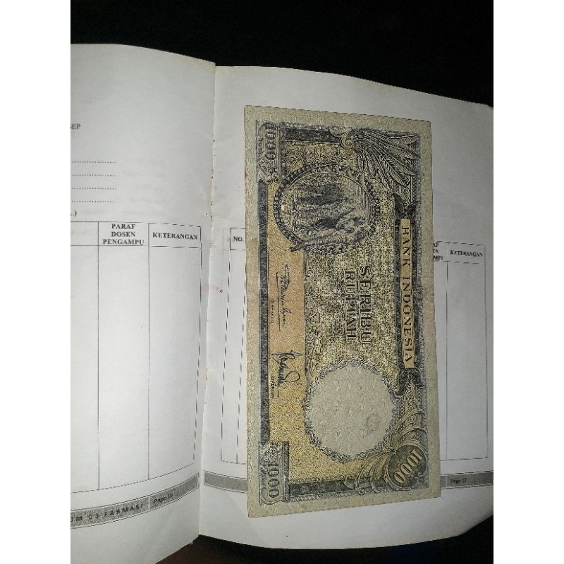 uang kuno seri hewan 1000 gajah