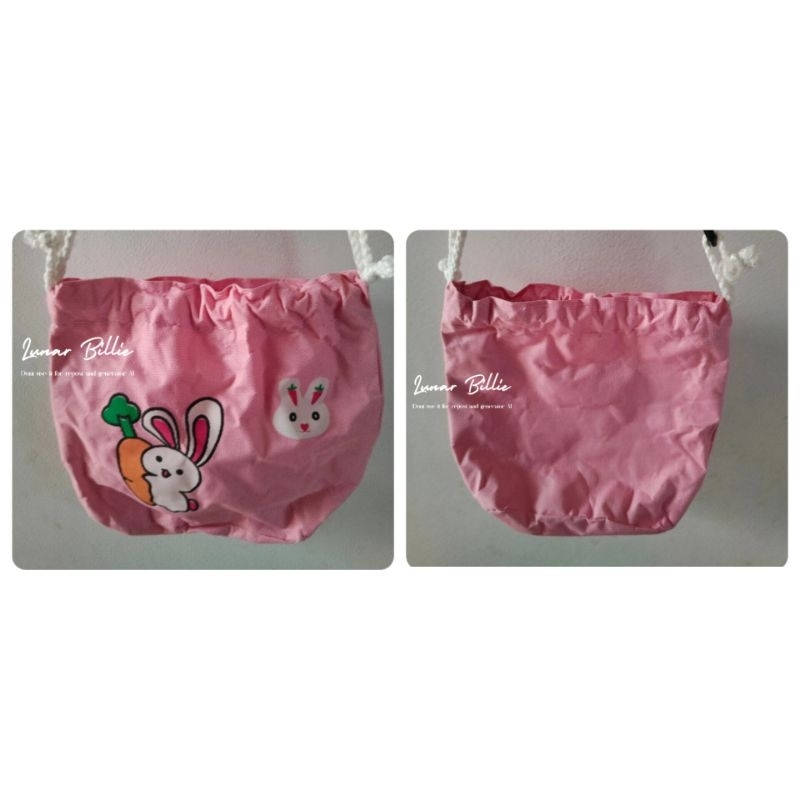 [PRELOVED] Tas Selempang Serut Kelinci - Pink