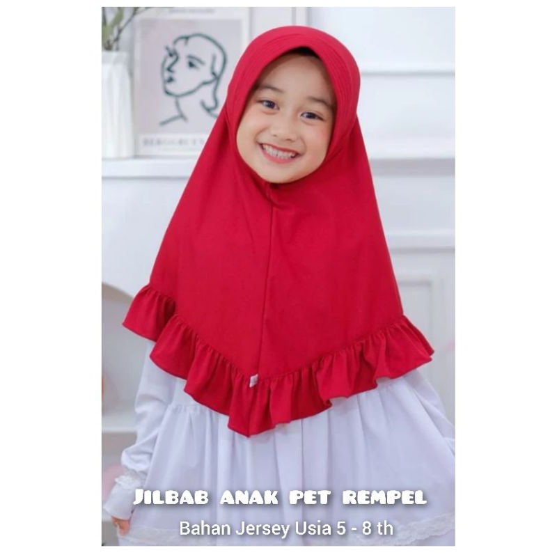 krudung anak rempel/hijab instan anak/bergo anak rempel/